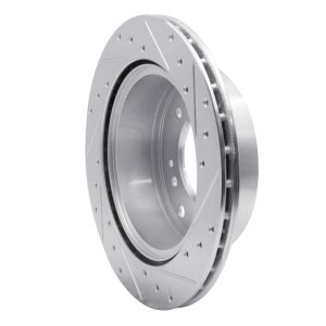 Kia Sorento Brake Rotor (1) - Rear Left - R1 Concepts - Drilled & Slotted - Silver - `07-`09